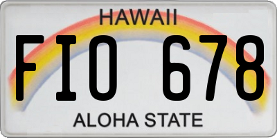 HI license plate FIO678
