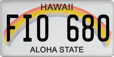 HI license plate FIO680