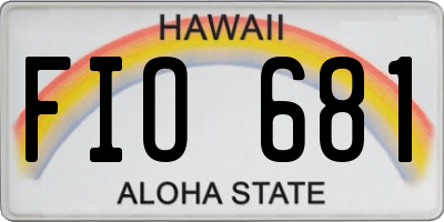 HI license plate FIO681