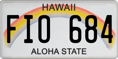 HI license plate FIO684
