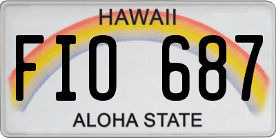 HI license plate FIO687