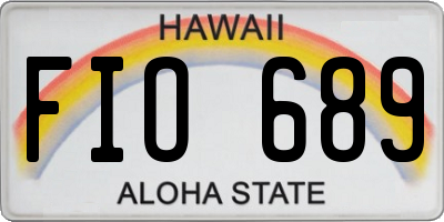 HI license plate FIO689