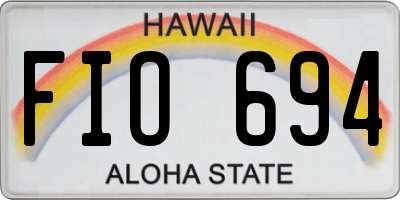 HI license plate FIO694