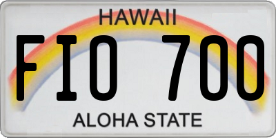HI license plate FIO700