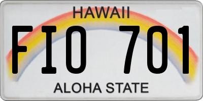 HI license plate FIO701