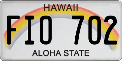 HI license plate FIO702