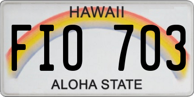 HI license plate FIO703
