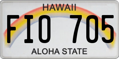 HI license plate FIO705