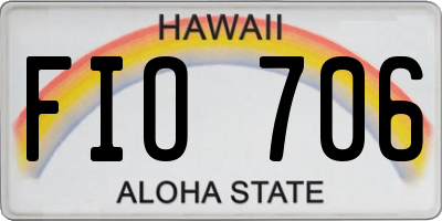 HI license plate FIO706