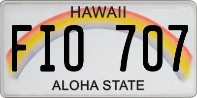 HI license plate FIO707