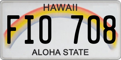 HI license plate FIO708