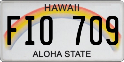 HI license plate FIO709
