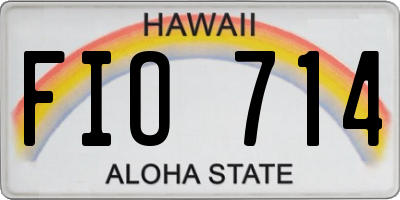 HI license plate FIO714