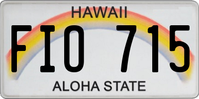 HI license plate FIO715