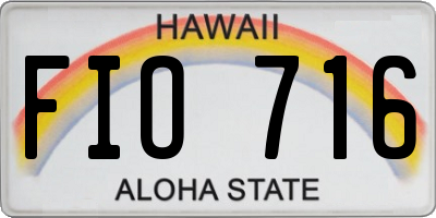 HI license plate FIO716