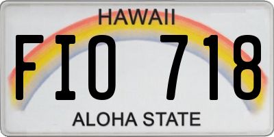 HI license plate FIO718