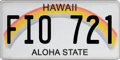 HI license plate FIO721