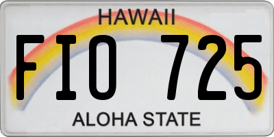 HI license plate FIO725