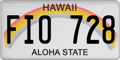 HI license plate FIO728