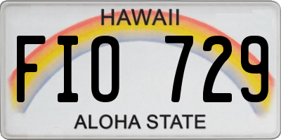 HI license plate FIO729