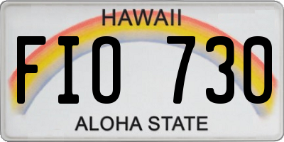HI license plate FIO730