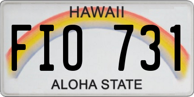 HI license plate FIO731