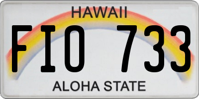 HI license plate FIO733