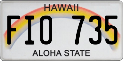 HI license plate FIO735