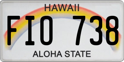 HI license plate FIO738