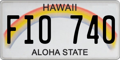 HI license plate FIO740