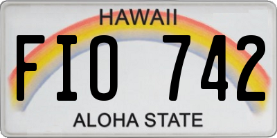 HI license plate FIO742