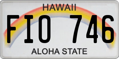 HI license plate FIO746