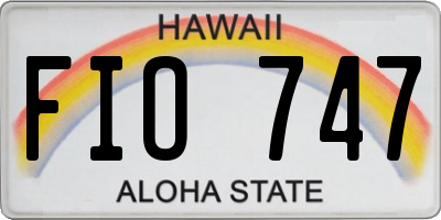 HI license plate FIO747