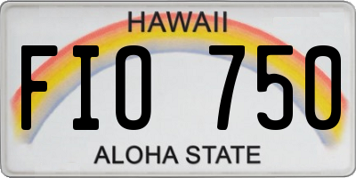 HI license plate FIO750