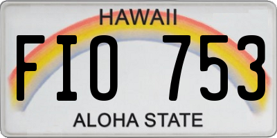 HI license plate FIO753