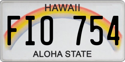 HI license plate FIO754