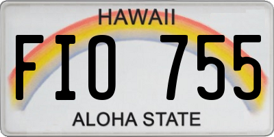 HI license plate FIO755