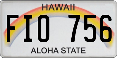 HI license plate FIO756
