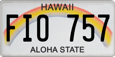 HI license plate FIO757