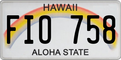 HI license plate FIO758