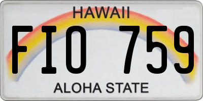 HI license plate FIO759