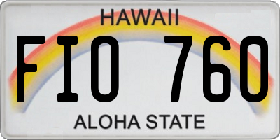 HI license plate FIO760