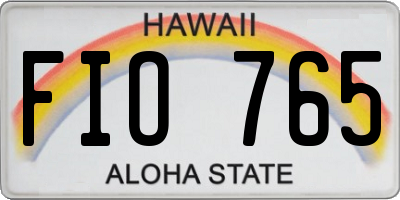 HI license plate FIO765
