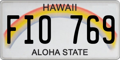 HI license plate FIO769
