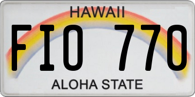 HI license plate FIO770