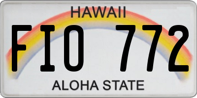 HI license plate FIO772