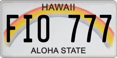 HI license plate FIO777