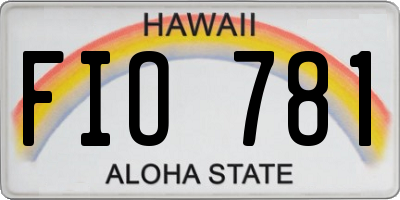 HI license plate FIO781