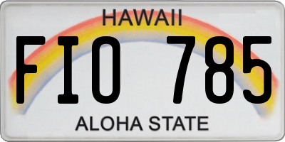 HI license plate FIO785