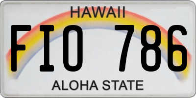 HI license plate FIO786